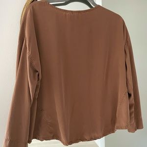Elizabeth Suzann Parabola Silk Top, Moss